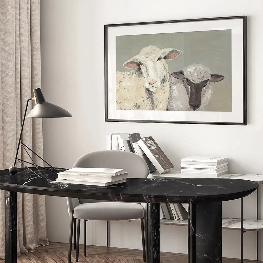 Sweet Lambs Framed Art Print Sweet Lambs Framed Art Print wall art product Jade Reynolds