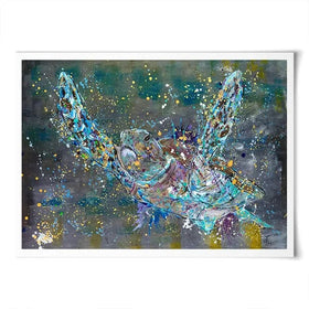 Swimming Turtle Splash Art Print Swimming Turtle Splash Art Print wall art product Jamie Taylor