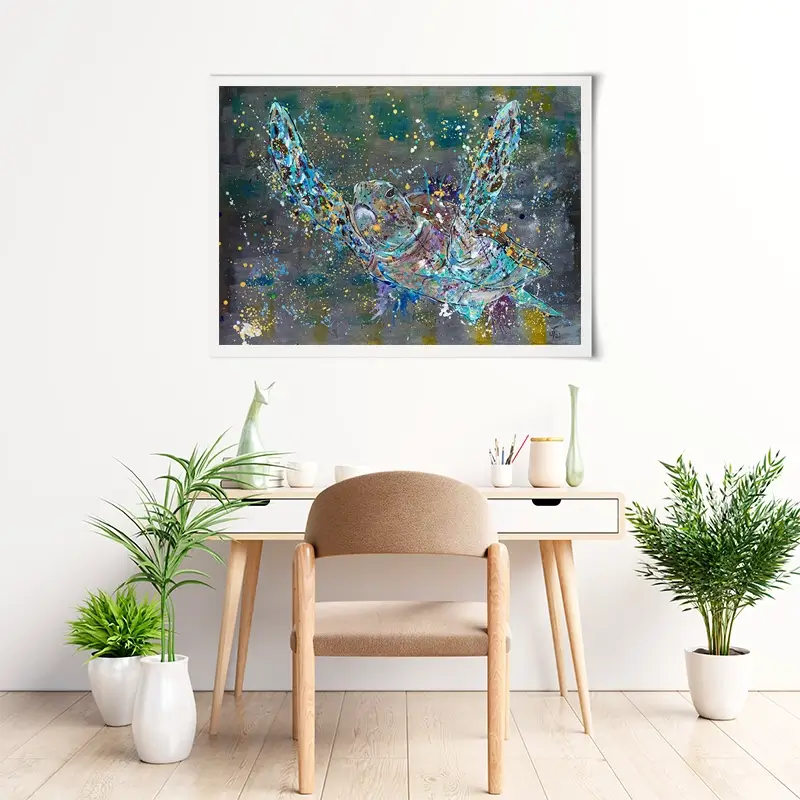 Swimming Turtle Splash Art Print Swimming Turtle Splash Art Print wall art product Jamie Taylor