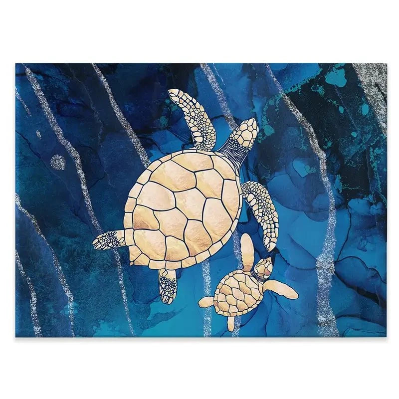 Swimming Turtles Canvas Print Swimming Turtles Canvas Print wall art product Sarah Manovski