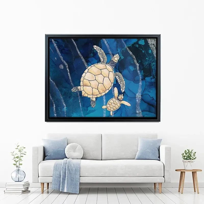 Swimming Turtles Canvas Print Swimming Turtles Canvas Print wall art product Sarah Manovski