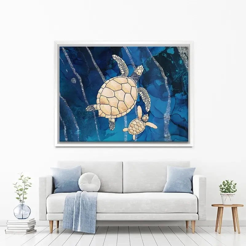 Swimming Turtles Canvas Print Swimming Turtles Canvas Print wall art product Sarah Manovski