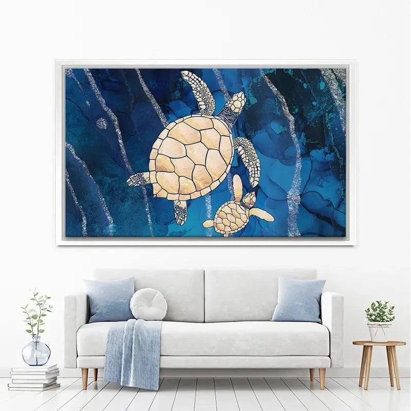 Swimming Turtles Canvas Print Swimming Turtles Canvas Print wall art product Sarah Manovski