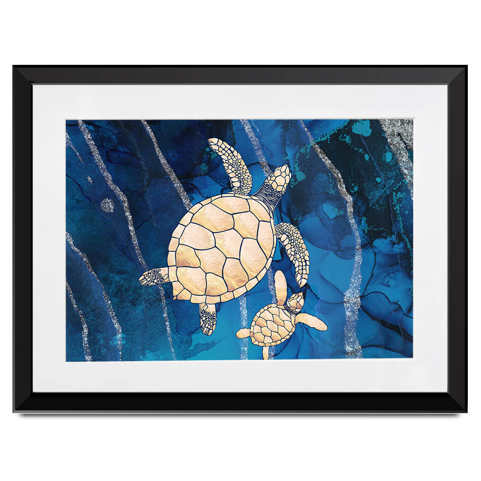 Swimming Turtles Framed Art Print Swimming Turtles Framed Art Print wall art product Sarah Manovski
