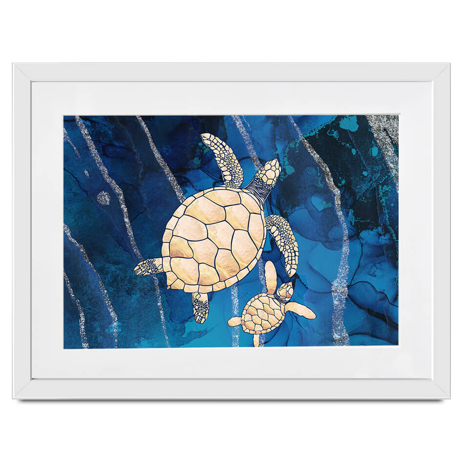 Swimming Turtles Framed Art Print Swimming Turtles Framed Art Print wall art product Sarah Manovski