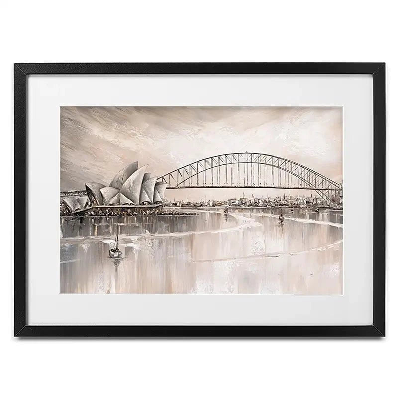 Sydney Skyline Framed Art Print Sydney Skyline Framed Art Print wall art product Isabella Karolewicz