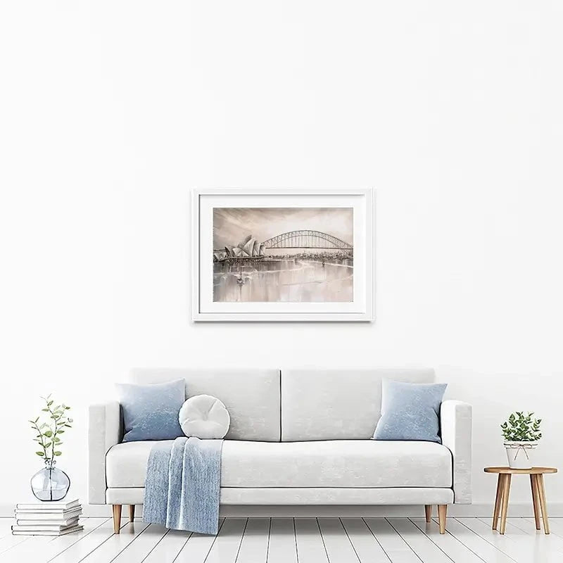 Sydney Skyline Framed Art Print Sydney Skyline Framed Art Print wall art product Isabella Karolewicz