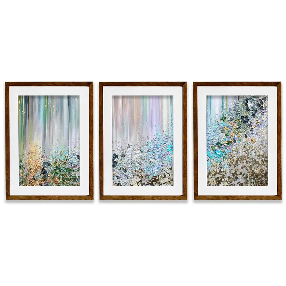 Symphony Of Colour In Green And Blue Framed Art Print Trio Symphony Of Colour In Green And Blue Framed Art Print Trio wall art product Nada Khatib