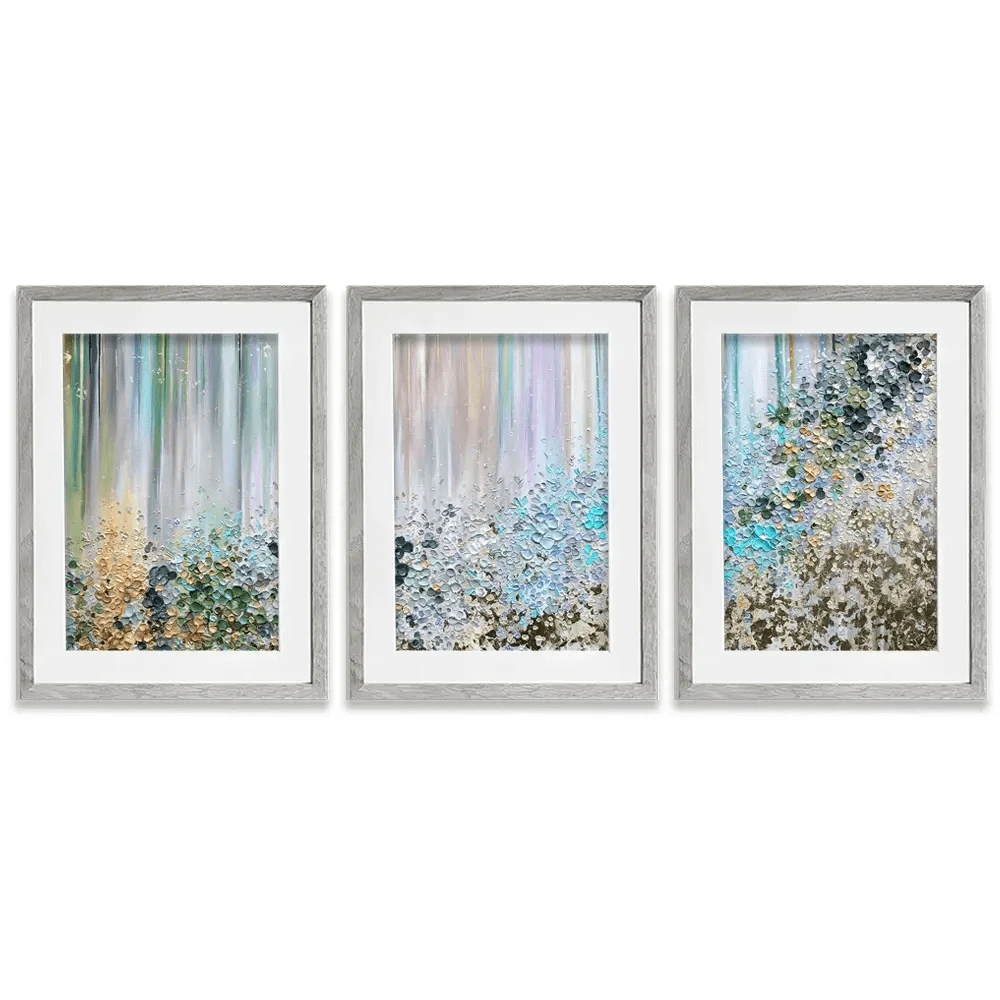 Symphony Of Colour In Green And Blue Framed Art Print Trio Symphony Of Colour In Green And Blue Framed Art Print Trio wall art product Nada Khatib