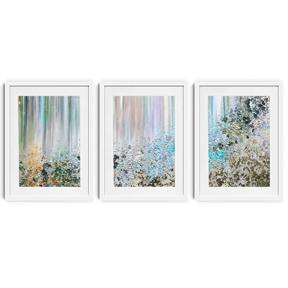 Symphony Of Colour In Green And Blue Framed Art Print Trio Symphony Of Colour In Green And Blue Framed Art Print Trio wall art product Nada Khatib