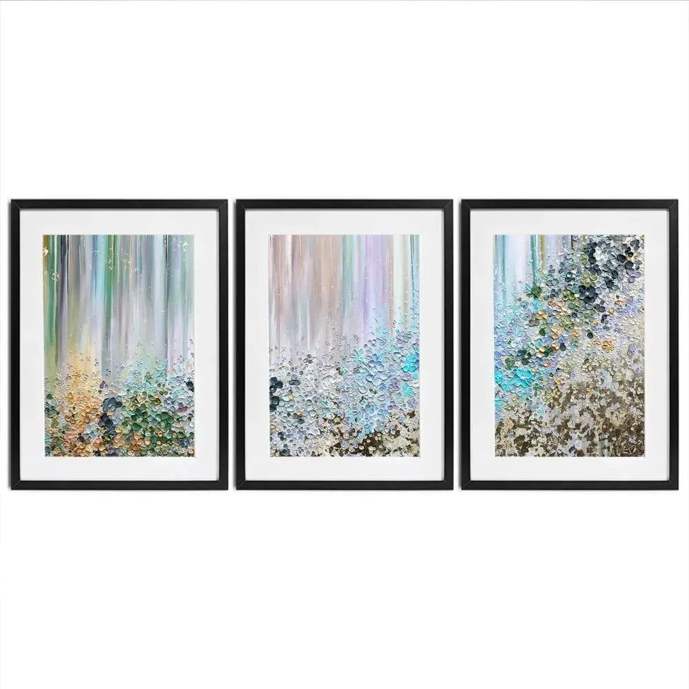 Symphony Of Colour In Green And Blue Framed Art Print Trio Symphony Of Colour In Green And Blue Framed Art Print Trio wall art product Nada Khatib