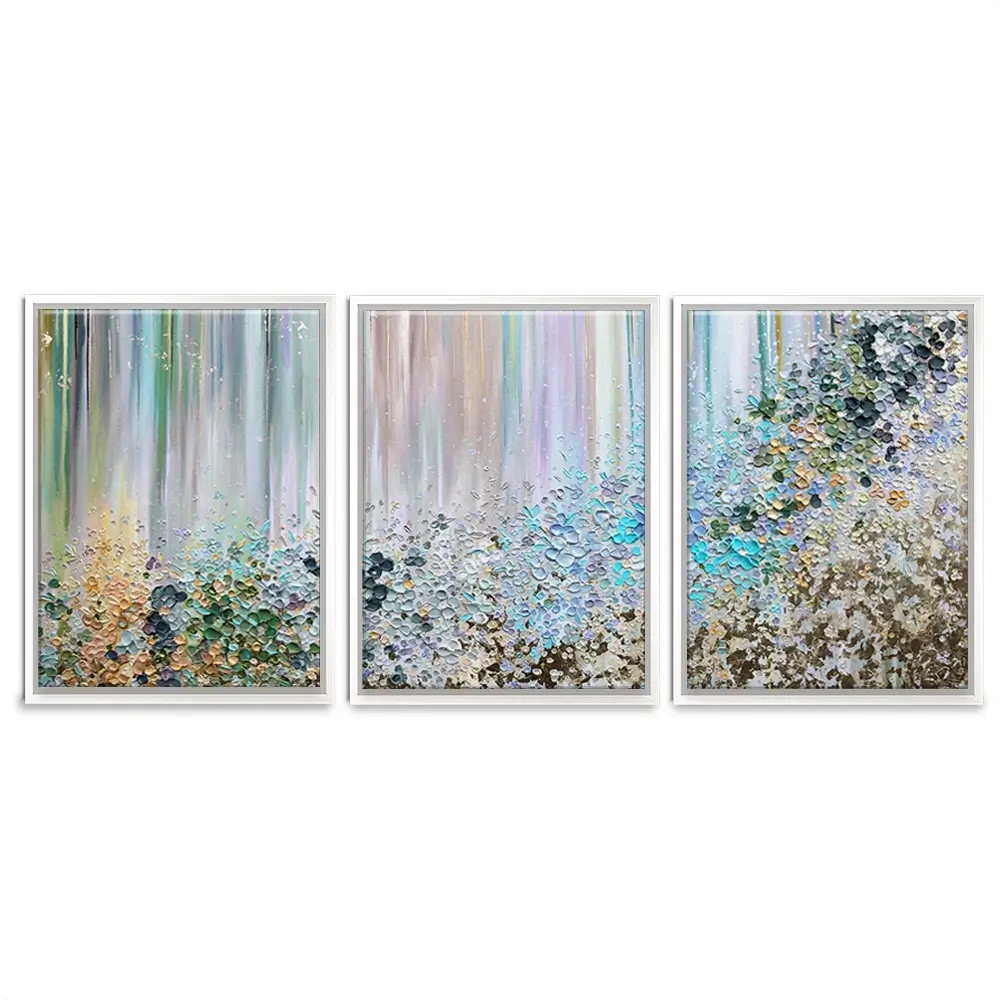 Symphony Of Colour In Green And Blue Trio Canvas Print Symphony Of Colour In Green And Blue Trio Canvas Print | Art wall art product Nada Khatib