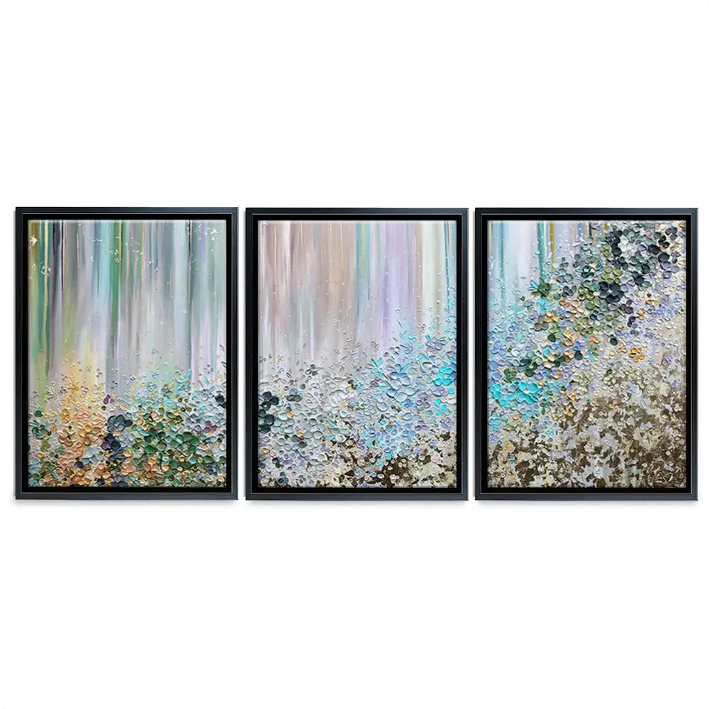 Symphony Of Colour In Green And Blue Trio Canvas Print Symphony Of Colour In Green And Blue Trio Canvas Print | Art wall art product Nada Khatib