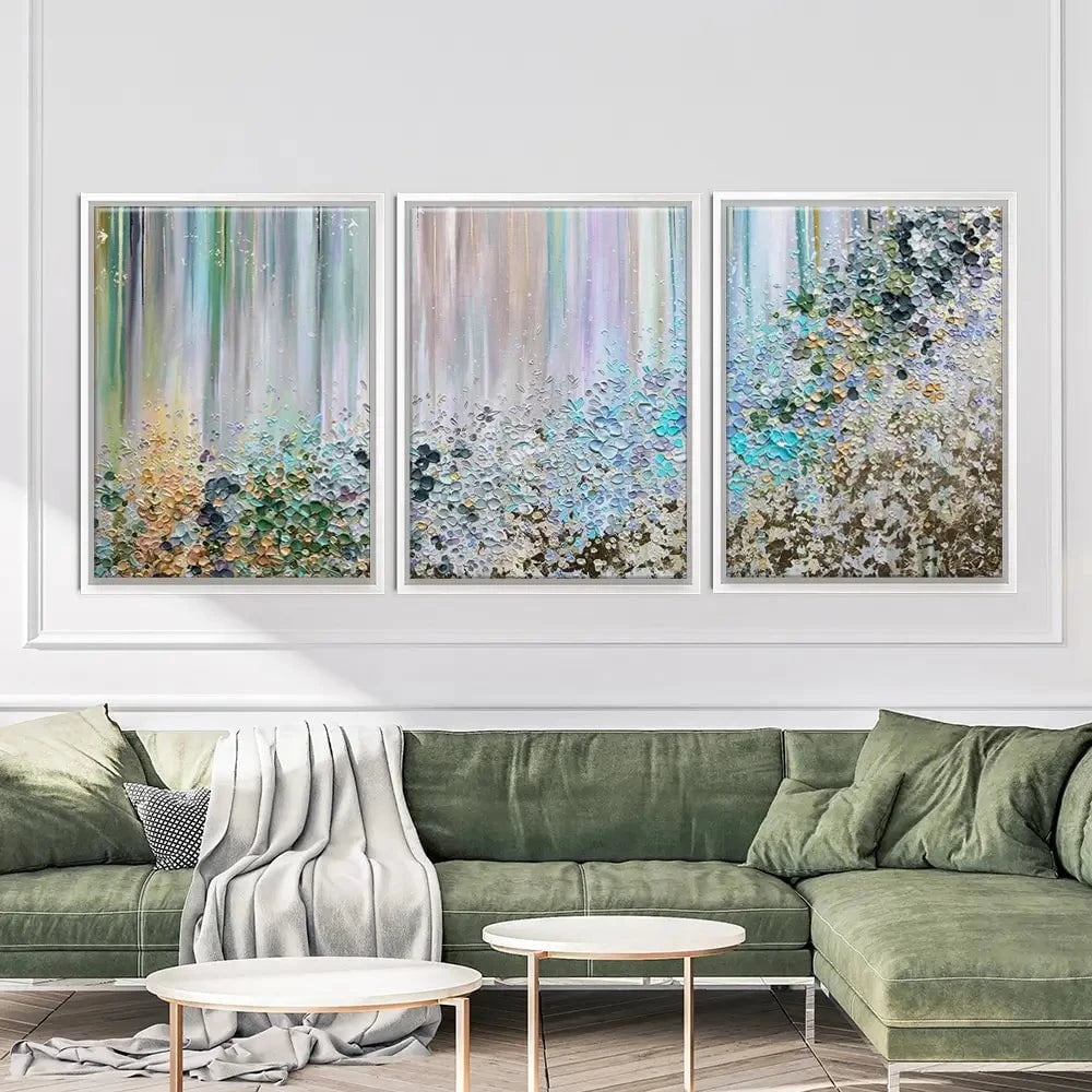Symphony Of Colour In Green And Blue Trio Canvas Print Symphony Of Colour In Green And Blue Trio Canvas Print | Art wall art product Nada Khatib