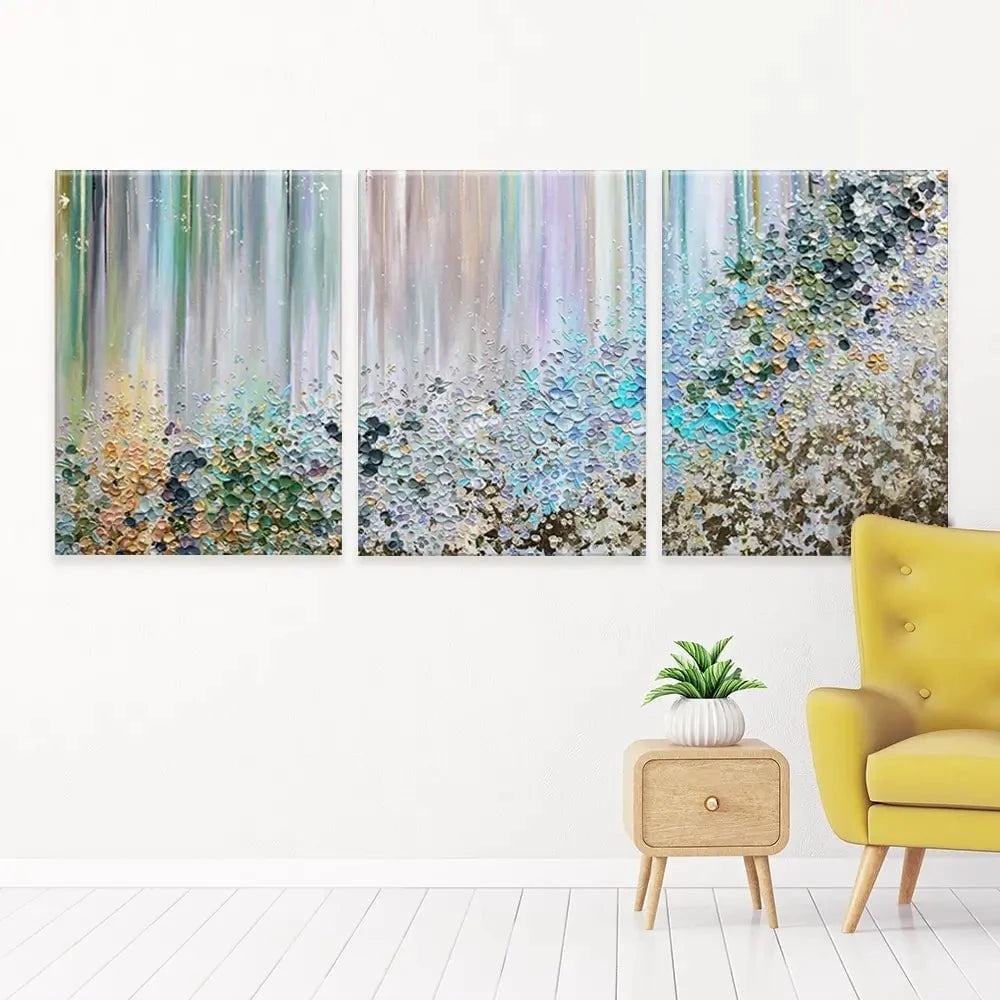 Symphony Of Colour In Green And Blue Trio Canvas Print Symphony Of Colour In Green And Blue Trio Canvas Print | Art wall art product Nada Khatib