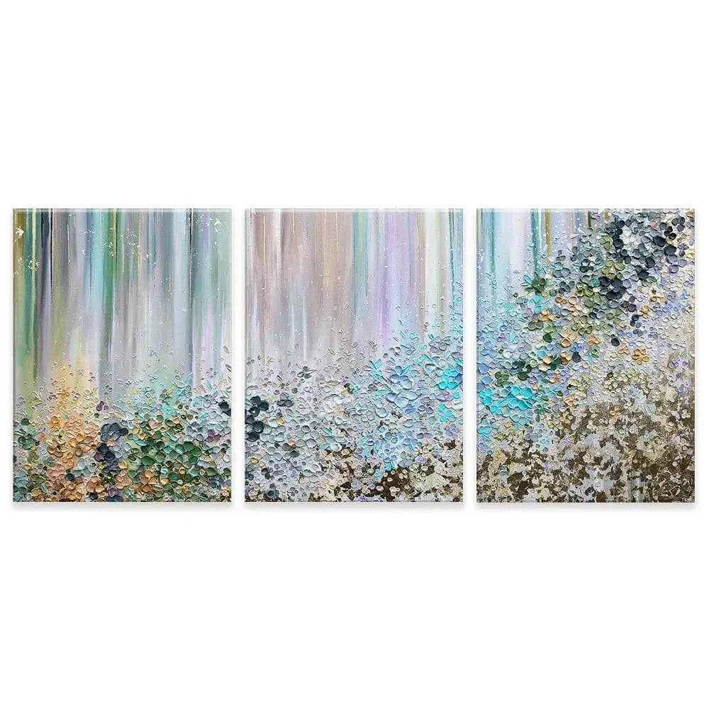 Symphony Of Colour In Green And Blue Trio Canvas Print Symphony Of Colour In Green And Blue Trio Canvas Print | Art wall art product Nada Khatib