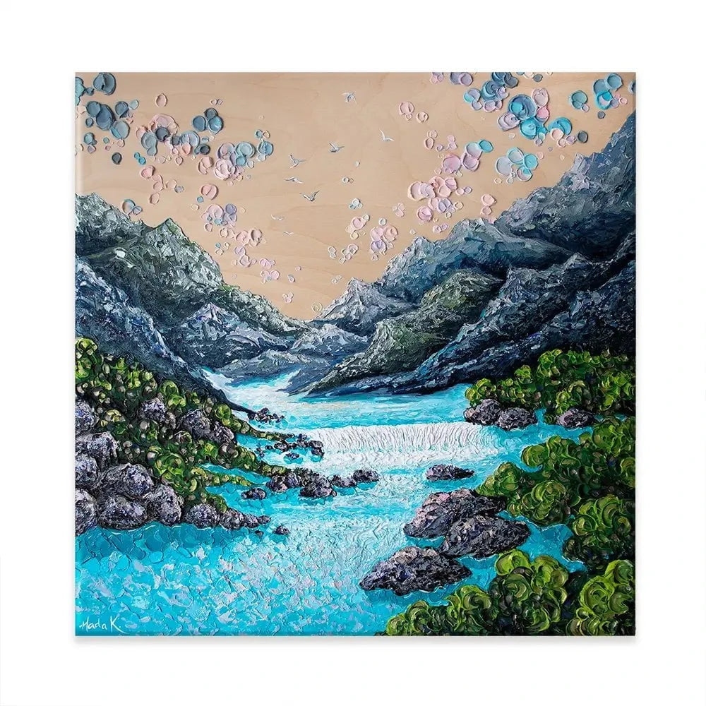 Take The Plunge Square Canvas Print Take The Plunge Square Canvas Print wall art product Nada Khatib