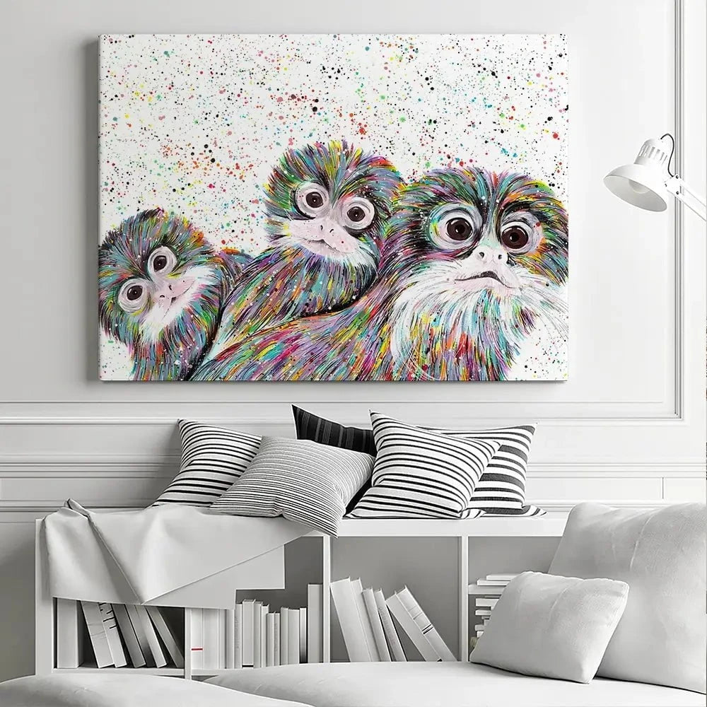 Tamarin Monkeys Canvas Print Tamarin Monkeys Canvas Print wall art product Emma LC Art