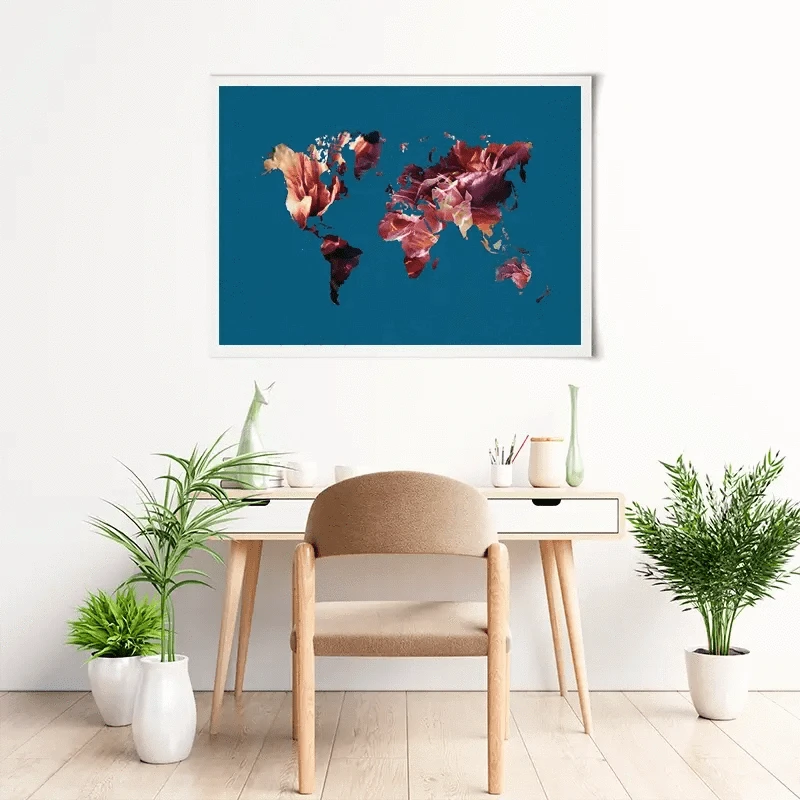 Teal Map Art Print Teal Map Art Print wall art product Sarah Manovski