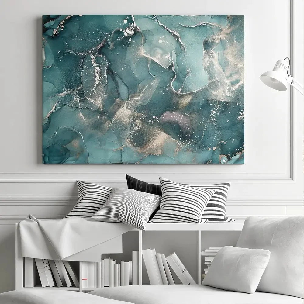 Teal Marble Canvas Print Teal Marble Canvas Print | Teal Marble Canvas Artwork Wall Art Design wall art product djero.adlibeshe yahoo.com / Shutterstock