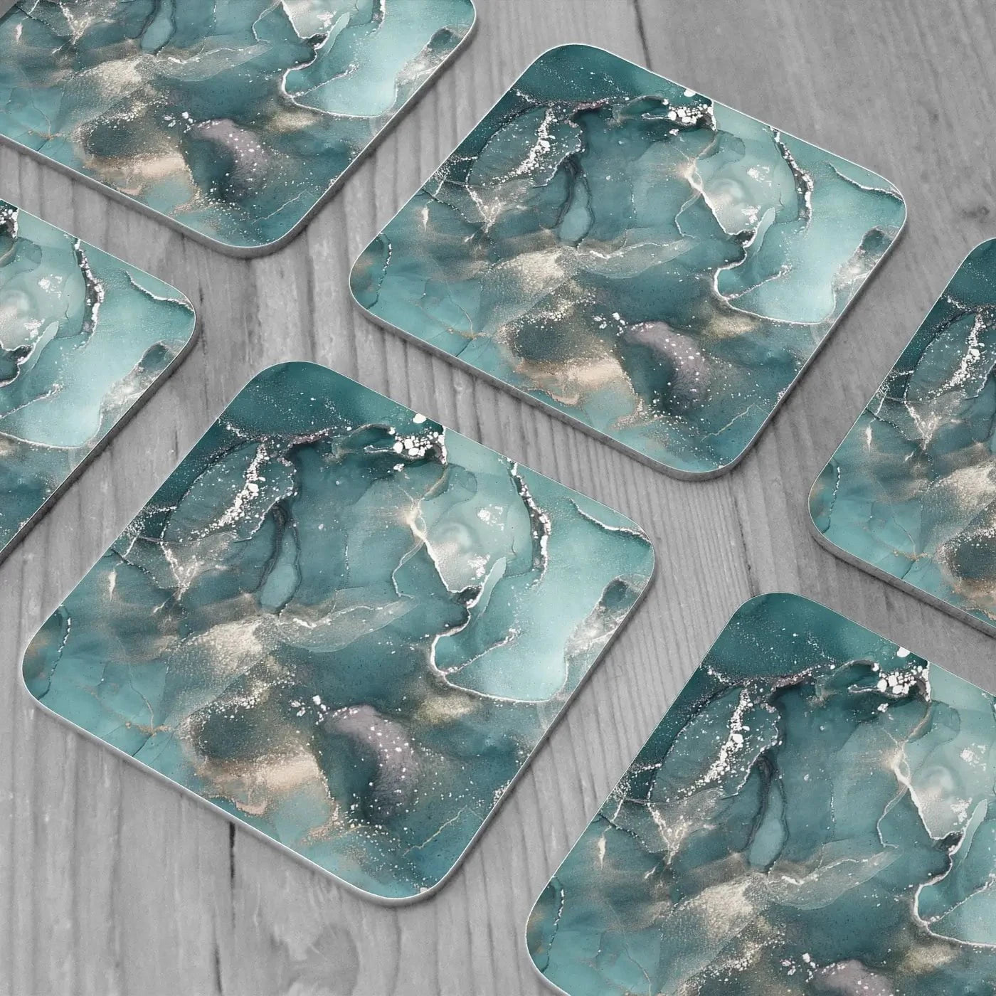 Teal Marble Coaster Set Teal Marble Coaster Set | Teal Marble Designer Coaster | Coasters Art wall art product djero.adlibeshe yahoo.com / Shutterstock