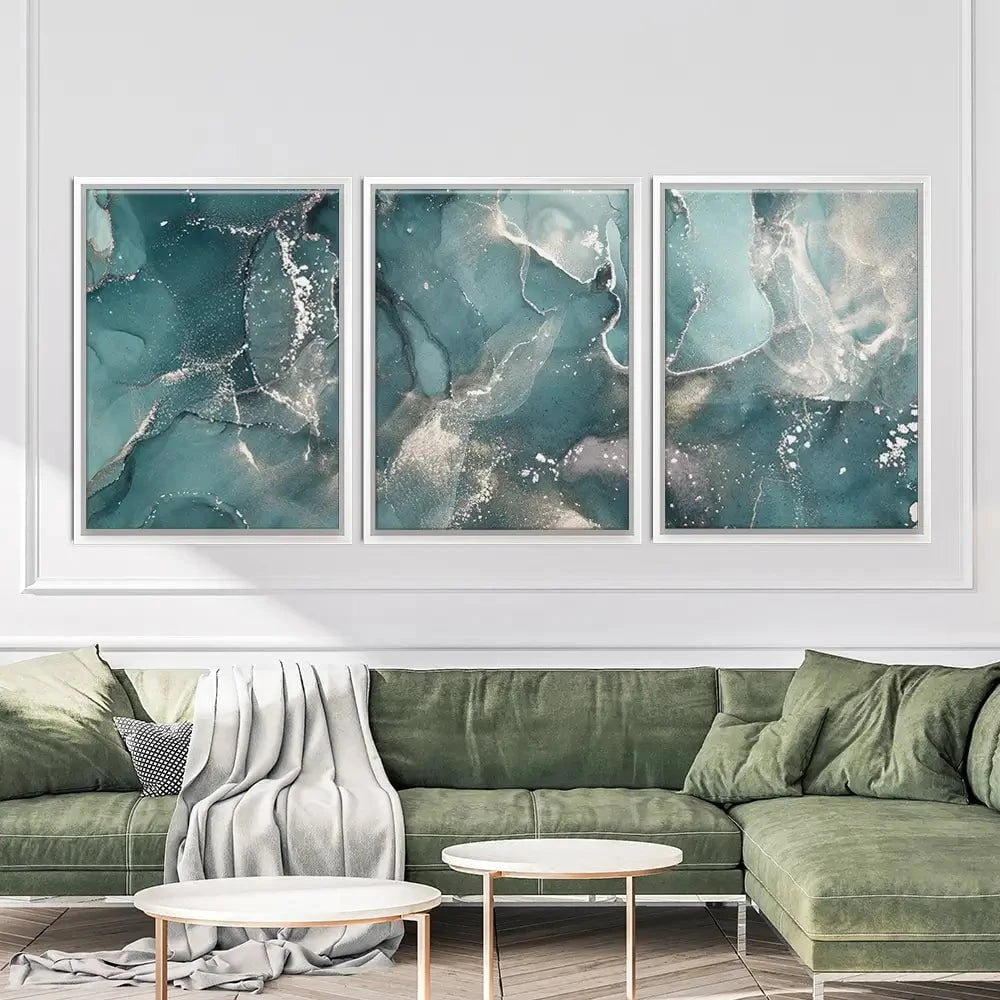 Teal Marble Trio Canvas Print Teal Marble Trio Canvas Print wall art product djero.adlibeshe yahoo.com / Shutterstock