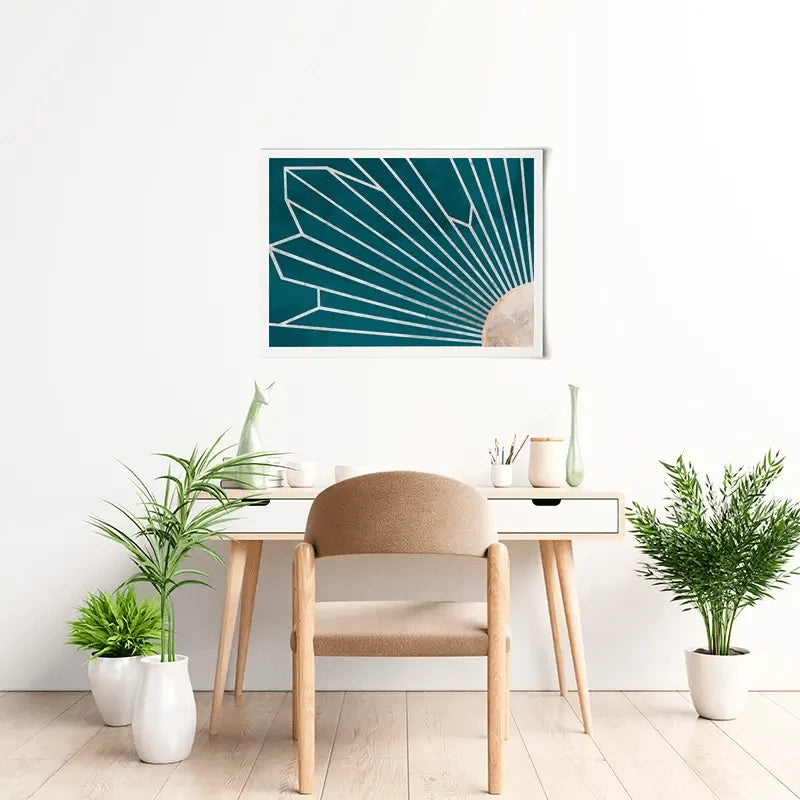 Teal Sunrays Art Print Teal Sunrays Art Print wall art product Sarah Manovski