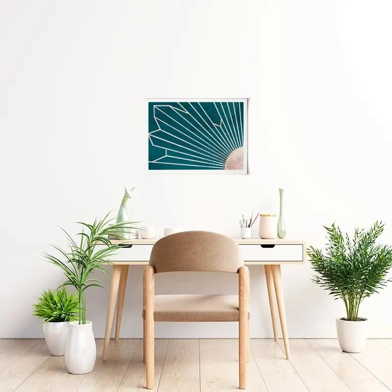 Teal Sunrays Art Print Teal Sunrays Art Print wall art product Sarah Manovski