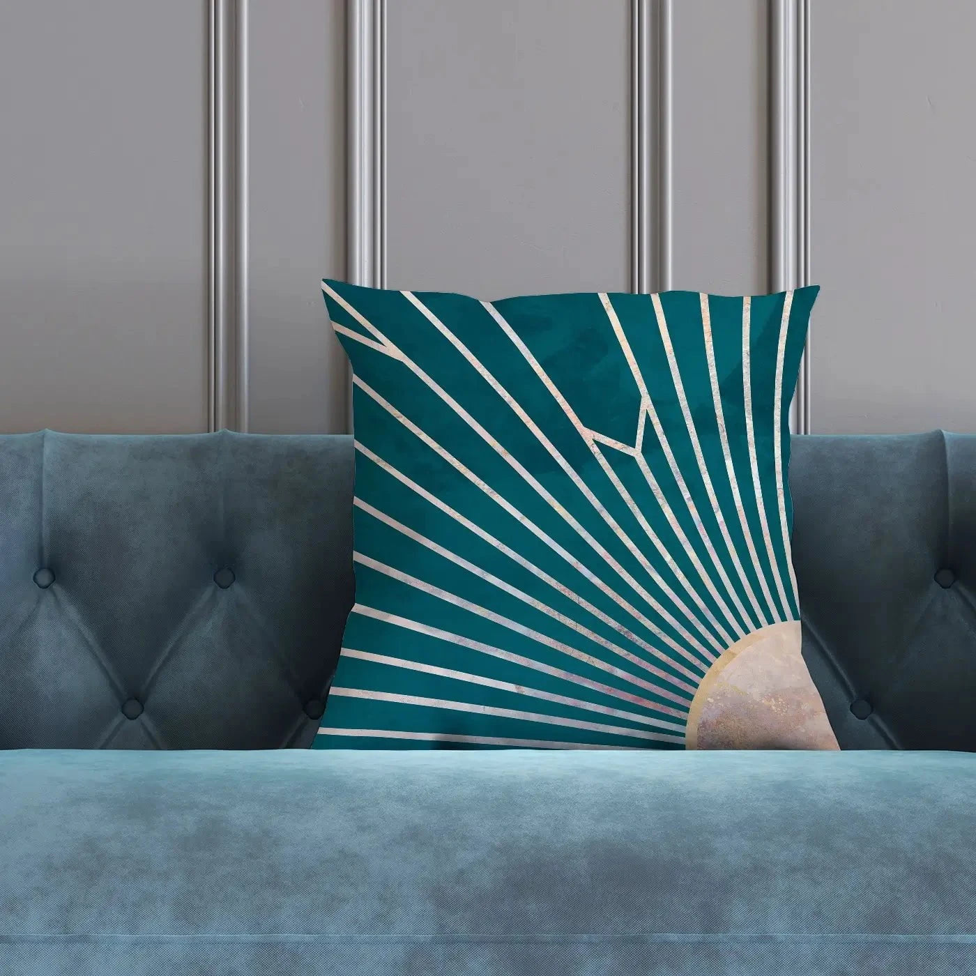 Teal Sunrays Cushion Teal Sunrays Cushion wall art product Sarah Manovski
