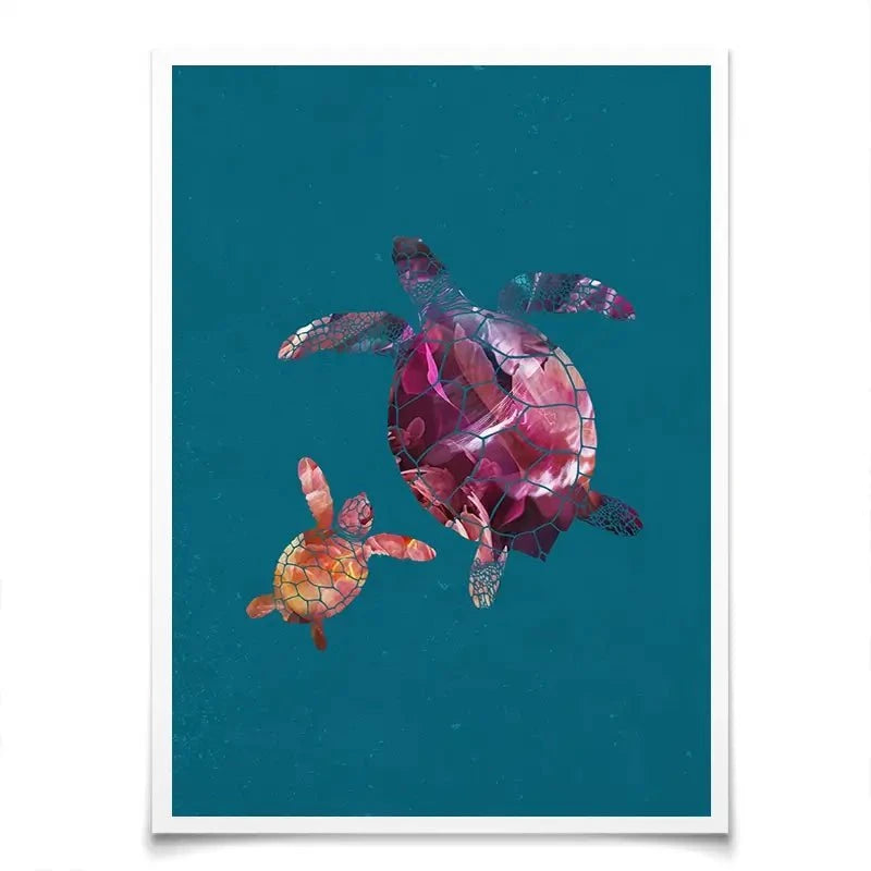 Teal Turtles Art Print Teal Turtles Art Print wall art product Sarah Manovski