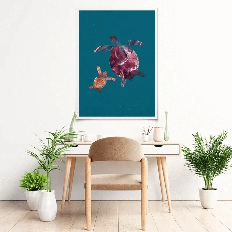 Teal Turtles Art Print Teal Turtles Art Print wall art product Sarah Manovski