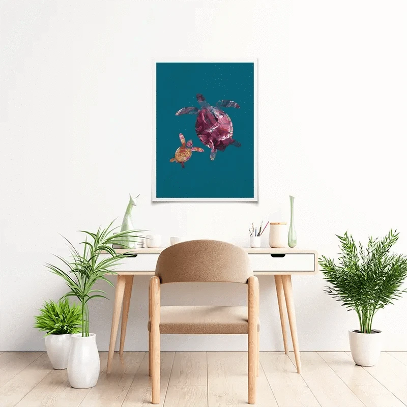 Teal Turtles Art Print Teal Turtles Art Print wall art product Sarah Manovski