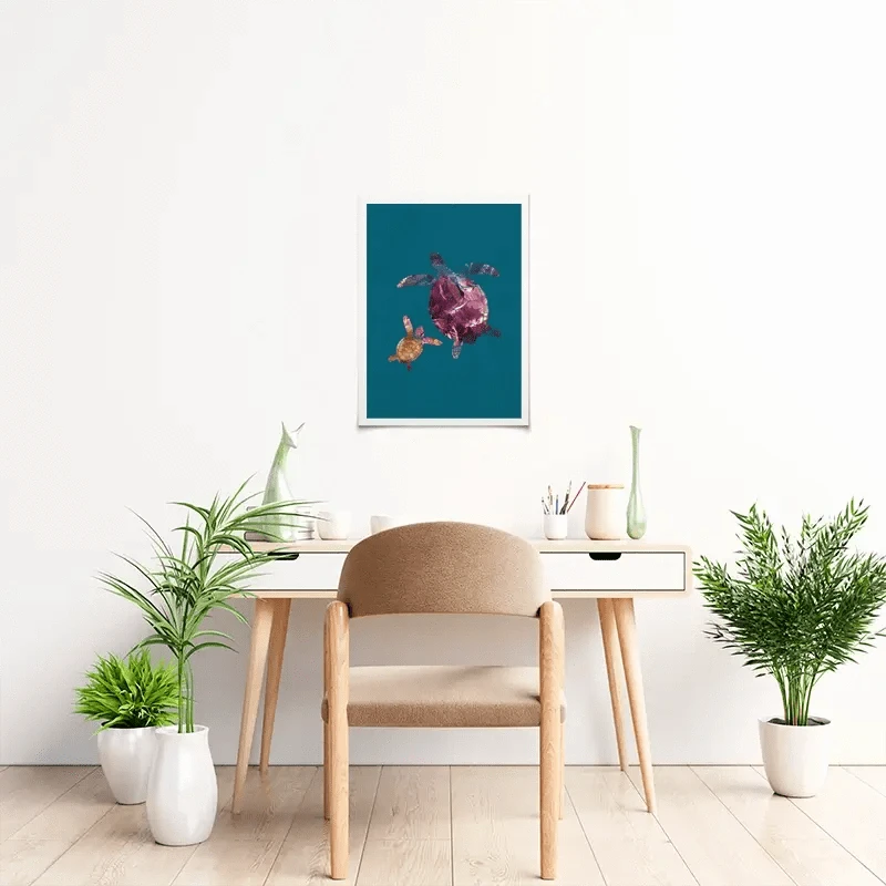Teal Turtles Art Print Teal Turtles Art Print wall art product Sarah Manovski
