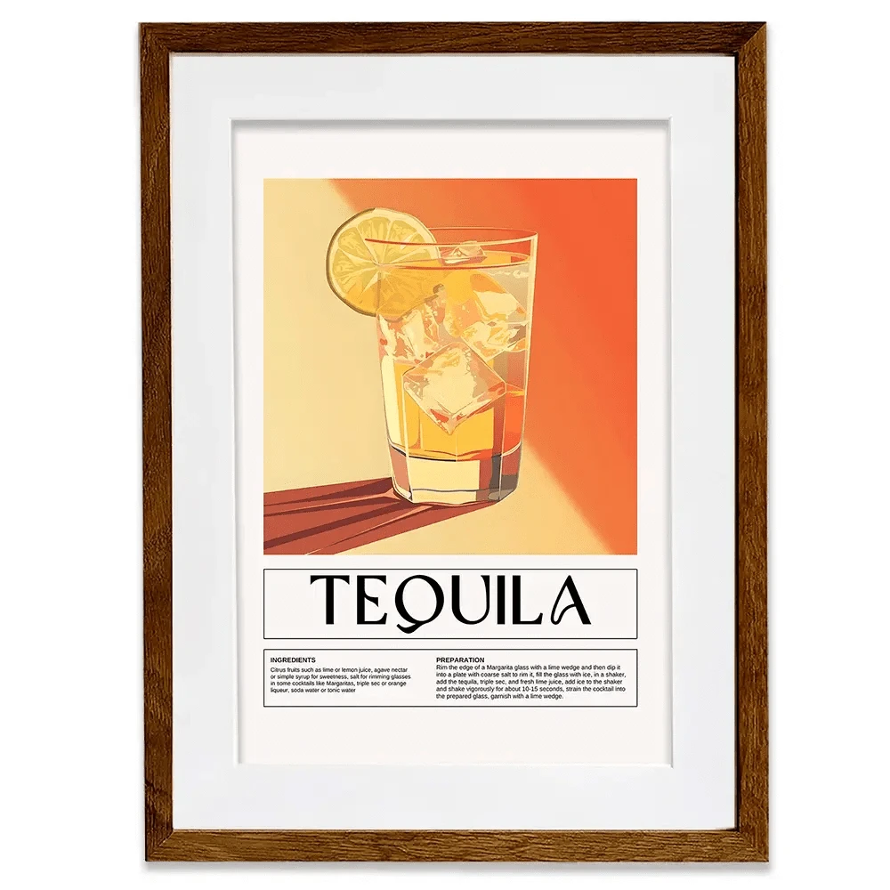 Tequila Recipe Framed Art Print Tequila Recipe Framed Art Print wall art product Art Print Shop
