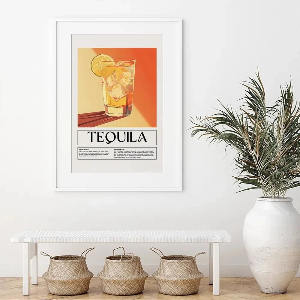 Tequila Recipe Framed Art Print Tequila Recipe Framed Art Print wall art product Art Print Shop