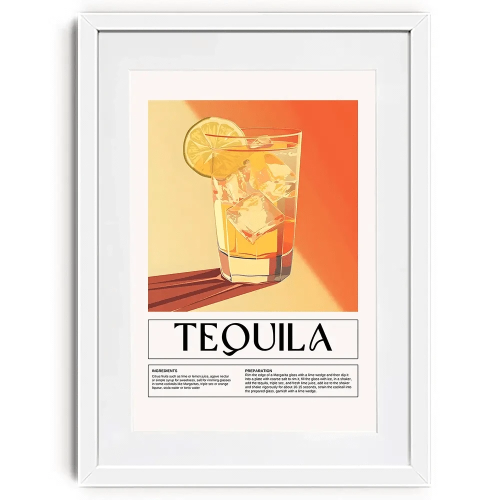 Tequila Recipe Framed Art Print Tequila Recipe Framed Art Print wall art product Art Print Shop