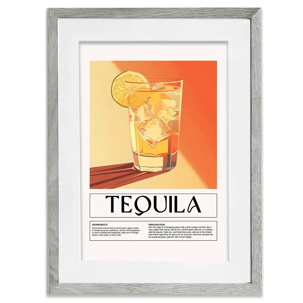 Tequila Recipe Framed Art Print Tequila Recipe Framed Art Print wall art product Art Print Shop
