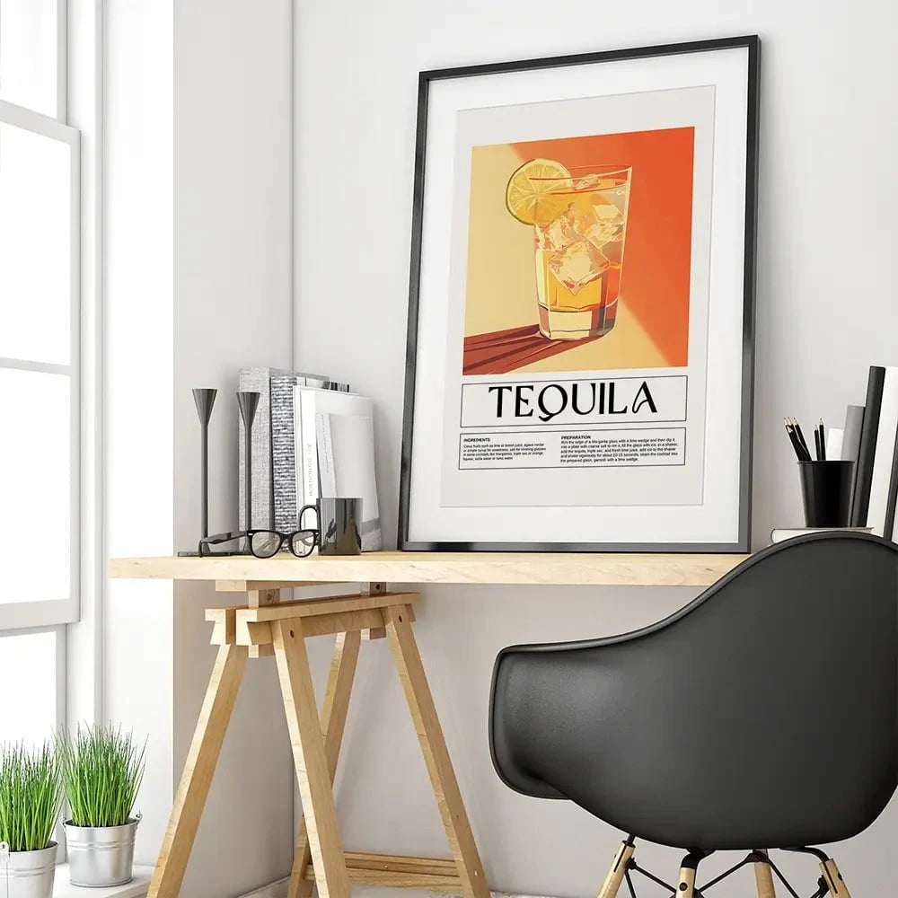 Tequila Recipe Framed Art Print Tequila Recipe Framed Art Print wall art product Art Print Shop