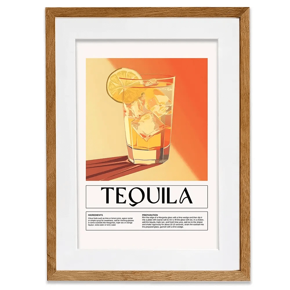Tequila Recipe Framed Art Print Tequila Recipe Framed Art Print wall art product Art Print Shop