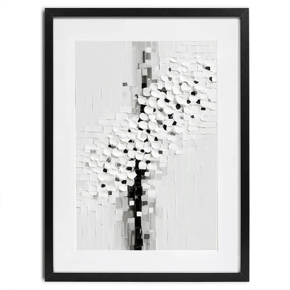 Textured White Blossoms Framed Art Print Textured White Blossoms Framed Art Print wall art product LSR Design Studio - Independent