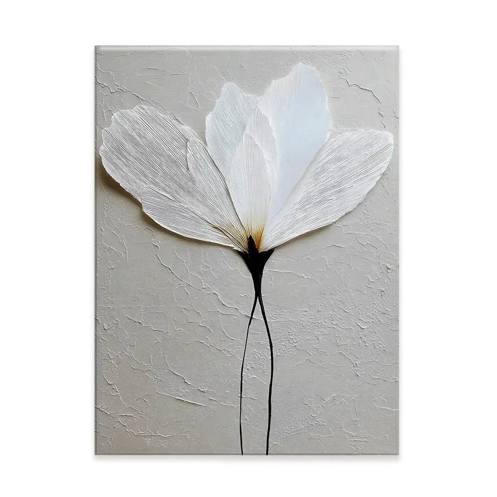 Textured White Flower Canvas Print Textured White Flower Canvas Print wall art product LSR Design Studio - Independent