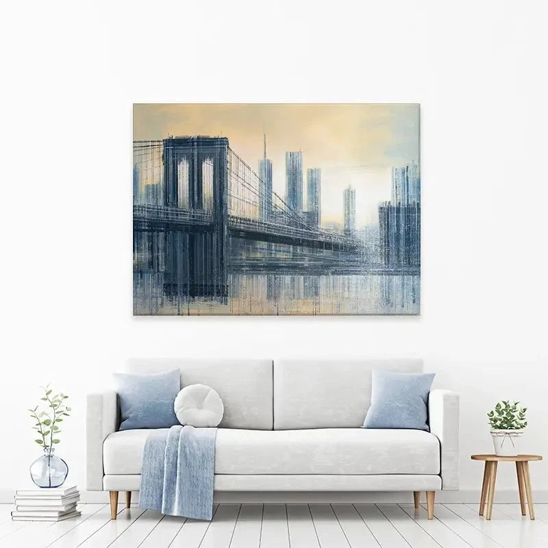The Brooklyn Bridge As The Sun Sets Canvas Print The Brooklyn Bridge As The Sun Sets Canvas Print wall art product Marc Todd - Independent