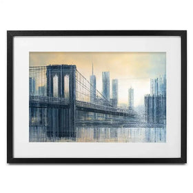 The Brooklyn Bridge As The Sun Sets Framed Art Print The Brooklyn Bridge As The Sun Sets Framed Art Print wall art product Marc Todd - Independent