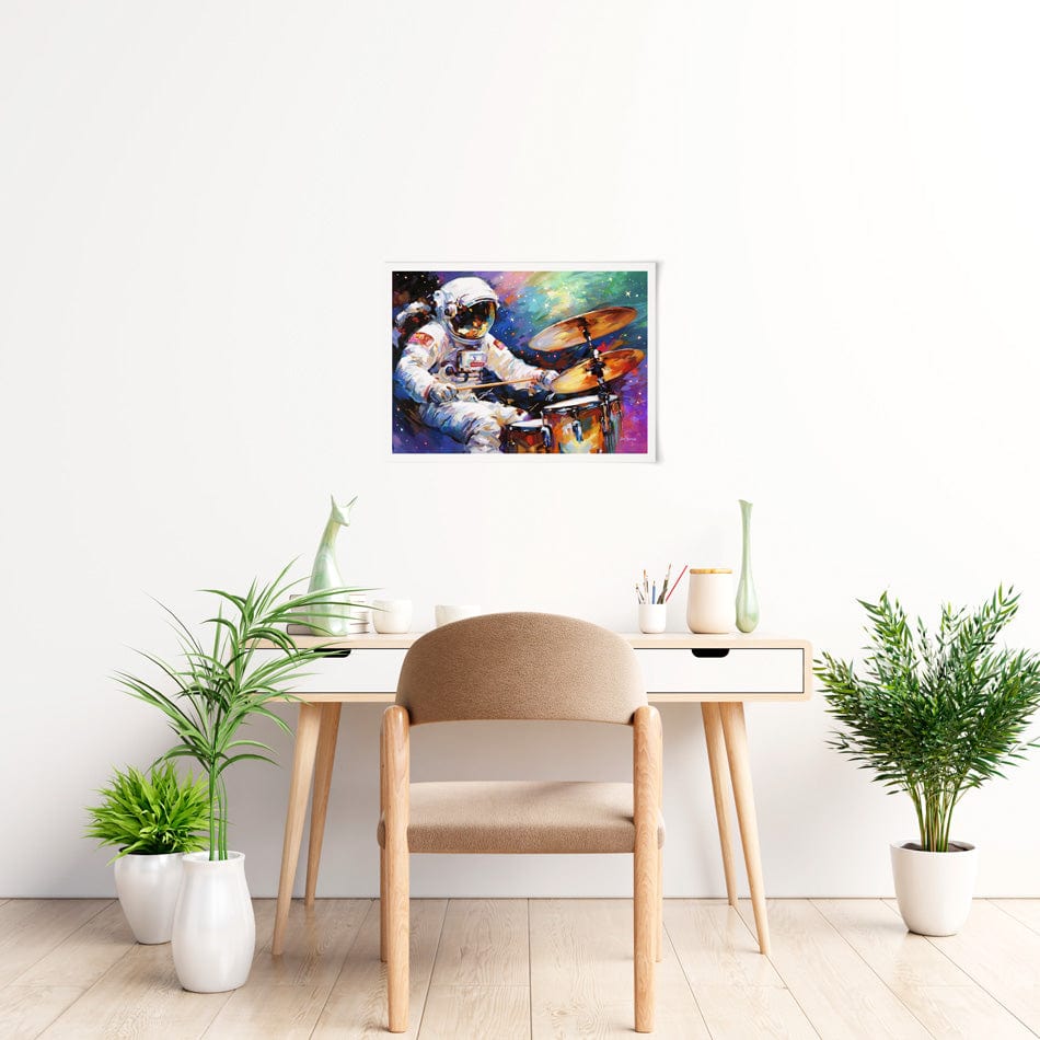 The Cosmic Drummer Art Print wall art product Leon Devenice