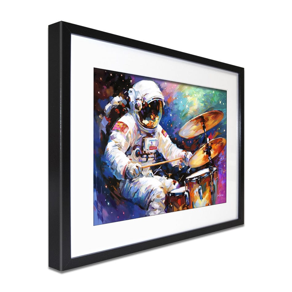 The Cosmic Drummer Framed Art Print wall art product Leon Devenice