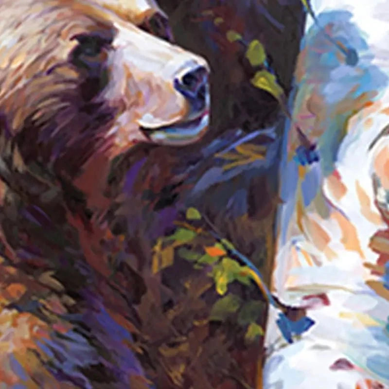 The Curious Bears Among The Birch Trees Canvas Print The Curious Bears Among The Birch Trees Canvas Print wall art product Leon Devenice