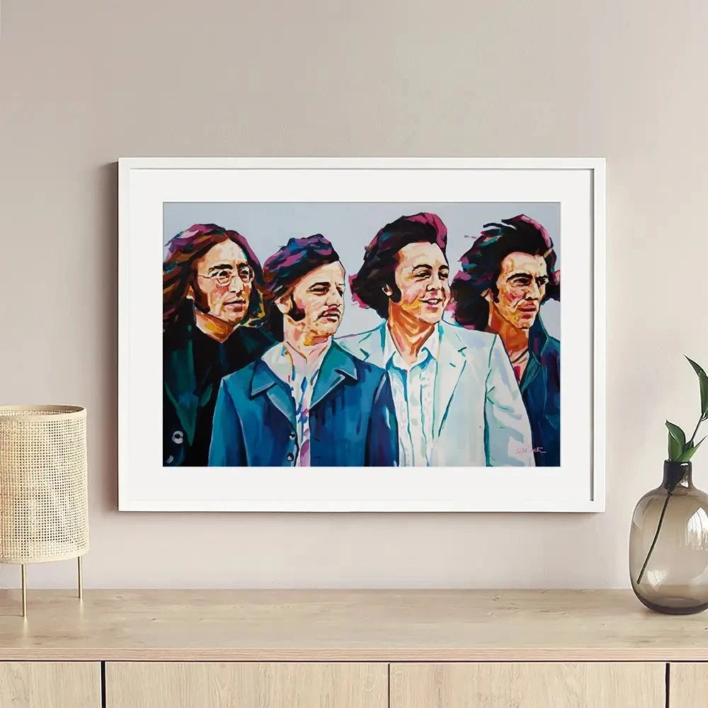 The Fab Four Framed Art Print The Fab Four Framed Art Print wall art product Juliet Stockton