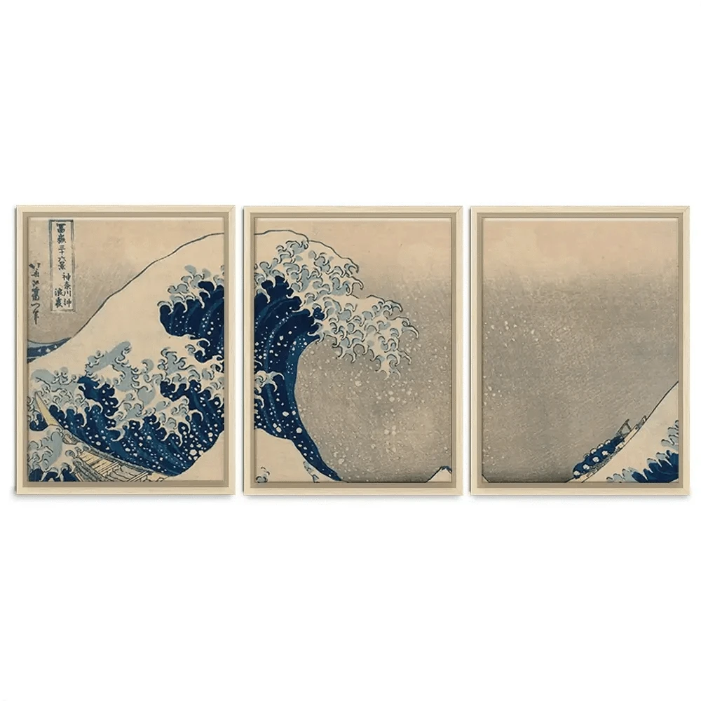 The Great Wave Off Kanagawa Trio Canvas Print The Great Wave Off Kanagawa Trio Canvas Print wall art product Katsushika Hokusai