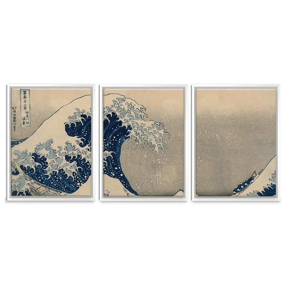 The Great Wave Off Kanagawa Trio Canvas Print The Great Wave Off Kanagawa Trio Canvas Print wall art product Katsushika Hokusai