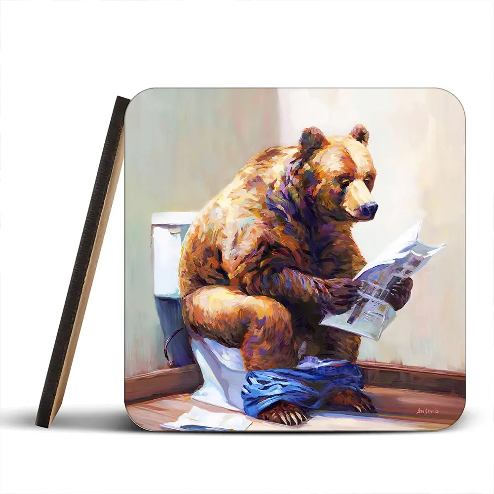 The Informed Bear Coaster Set The Informed Bear Coaster Set wall art product Leon Devenice